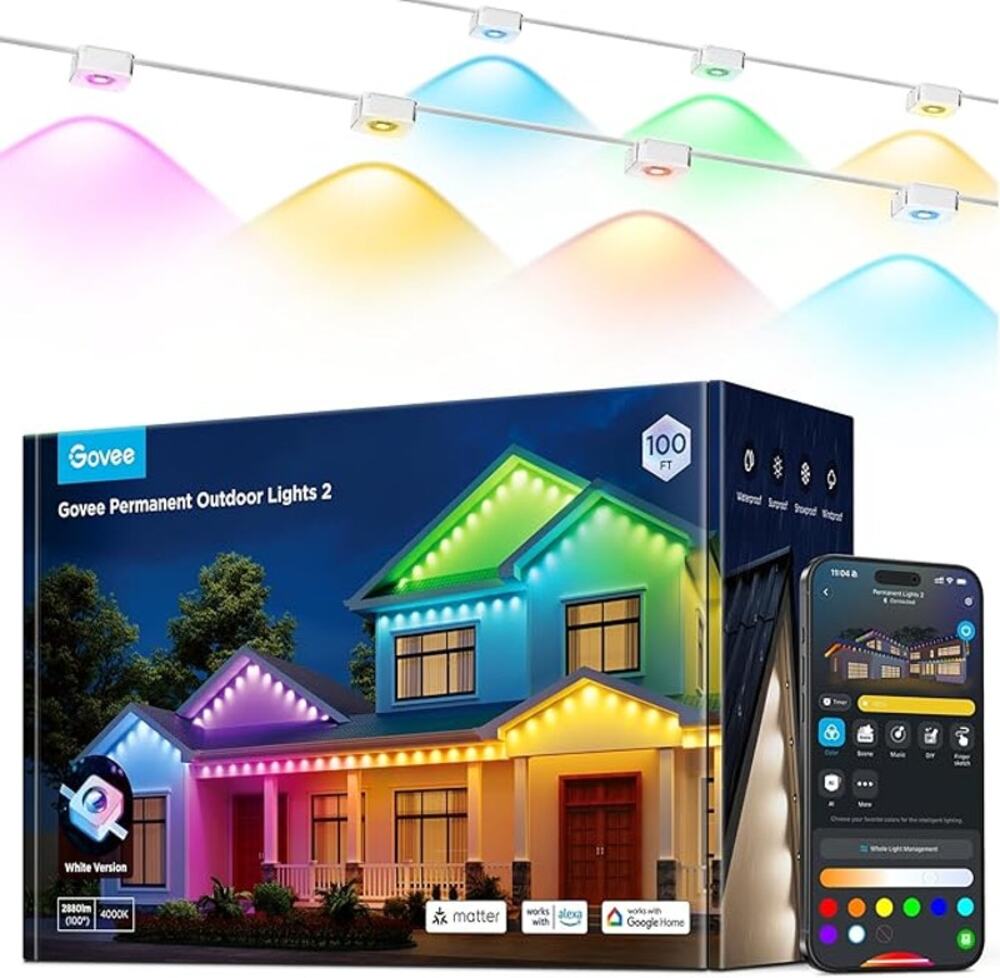 Govee Permanent Outdoor Lights 2 150ft (H705F) RGBIC Smart LED App Alexa Google
